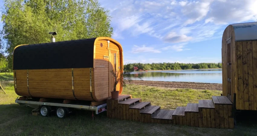 Außenbereich der Sauna am Mondsee in Hohenmölsen